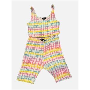 LOVE- Colorful Plaid Two-Piece Set size Large